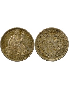 USA Liberté Assise 1/2 dime Argent 1837 Philadelphie