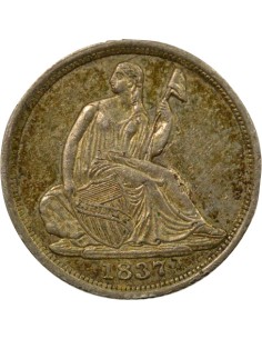 USA Liberté Assise 1/2 dime Argent 1837 Philadelphie 2
