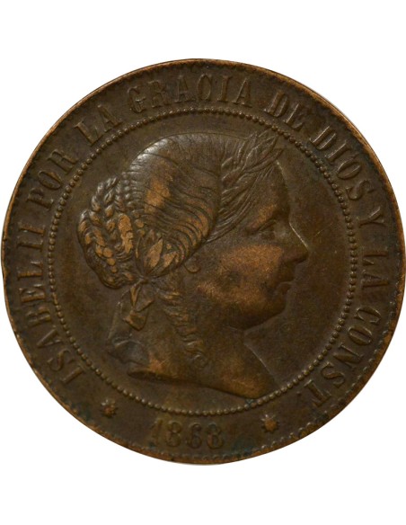 Reine Espagnol Isabelle II - 5 Centimos - 1868 Barcelone 5 centimes Bronze 1868 Barcelone