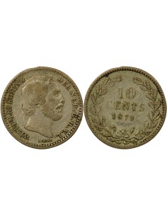 Pays-Bas Guillaume III des Pays-Bas Guillaume III - 10 Cents Argent - 1879 Utrecht 10 cents Argent 1879 Utrecht