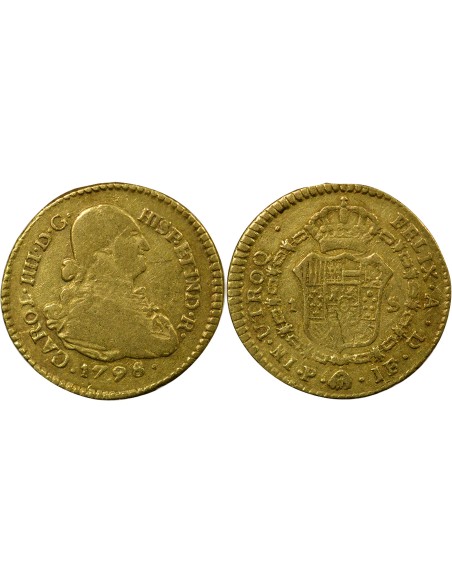 Colombie Charles IV d'Espagne Charles IV - Escudo Or - 1798 P Popayan JF 1 escudo Or 1798 Popayan