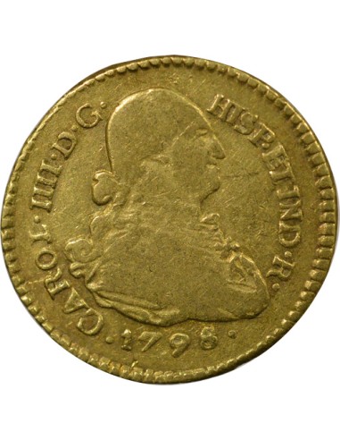 Colombie Charles IV d'Espagne Charles IV - Escudo Or - 1798 P Popayan JF 1 escudo Or 1798 Popayan