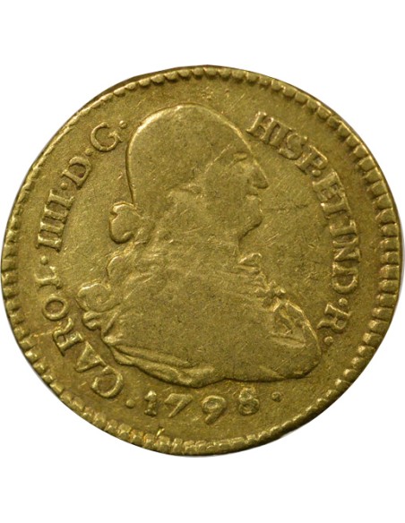 Colombie Charles IV d'Espagne Charles IV - Escudo Or - 1798 P Popayan JF 1 escudo Or 1798 Popayan