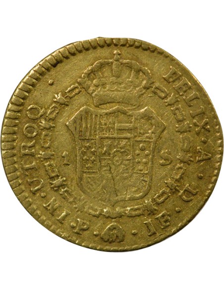 Colombie Charles IV d'Espagne Charles IV - Escudo Or - 1798 P Popayan JF 1 escudo Or 1798 Popayan