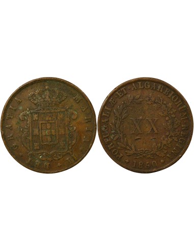 Portugal Maria II Marie II - 20 Reis - 1850 Lisbonne 20 reis Cuivre 1850 Lisbonne