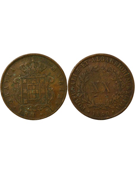Portugal Maria II Marie II - 20 Reis - 1850 Lisbonne 20 reis Cuivre 1850 Lisbonne