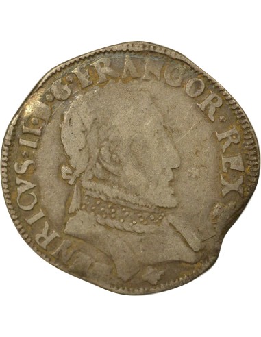Henri II au nom de Henri II 1 teston Argent 1560 L Bayonne