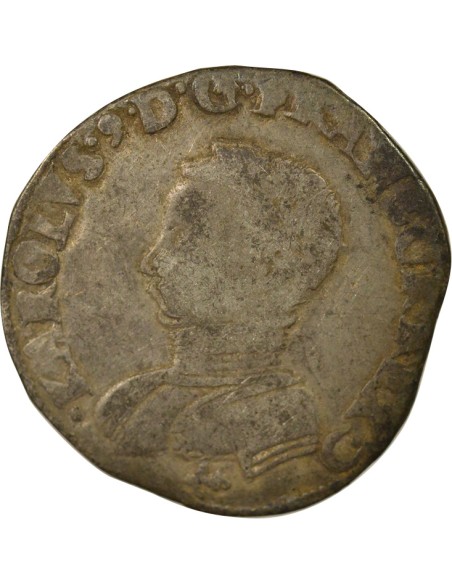 Charles IX 4e Type 1 teston Argent 1562 L Bayonne