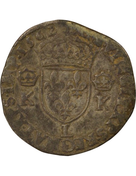 Charles IX 4e Type 1 teston Argent 1562 L Bayonne