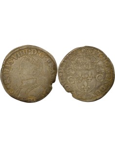 Charles IX 2e Type 1 teston Argent 1563 M Toulouse