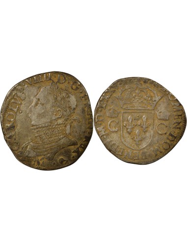 Charles IX au nom de Charles IX 1 teston Argent 1575 M Toulouse