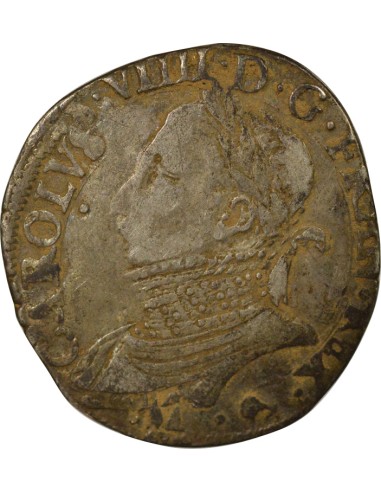 Charles IX au nom de Charles IX 1 teston Argent 1575 M Toulouse