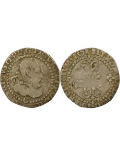 Henri III au Col Fraisé 1/4 franc Argent 1578 C Saint-Lô