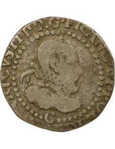 Henri III au Col Fraisé 1/4 franc Argent 1578 C Saint-Lô 2