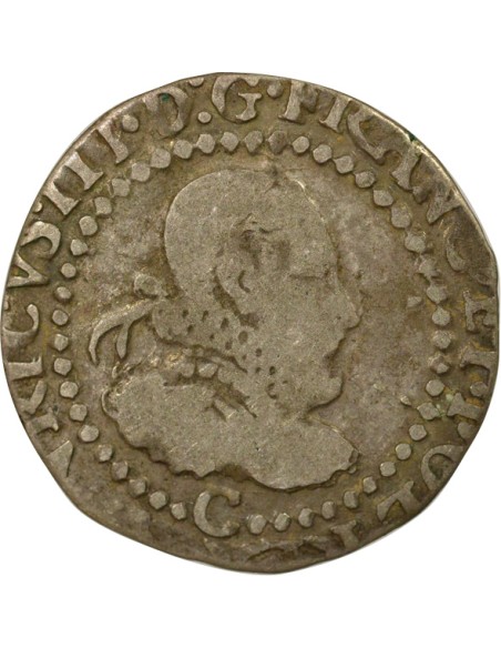 Henri III au Col Fraisé 1/4 franc Argent 1578 C Saint-Lô