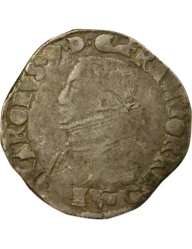 Charles IX 4e Type 1 teston Argent 1568 L Bayonne
