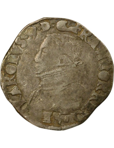 Charles IX 4e Type 1 teston Argent 1568 L Bayonne