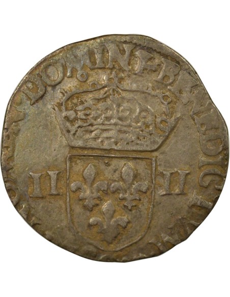 Henri III Croix de Face 1/4 écu Argent 1582 9 Rennes