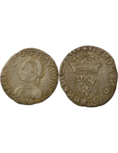 Charles IX 5e Type 1 teston Argent 1564 I Limoges