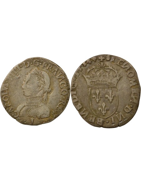 Charles IX 5e Type 1 teston Argent 1564 I Limoges
