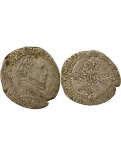 Henri III au Col Plat 1/4 franc Argent 1576-1590 I Limoges