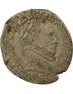 Henri III au Col Plat 1/4 franc Argent 1576-1590 I Limoges 2