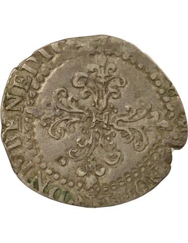 Henri III au Col Plat 1/4 franc Argent 1576-1590 I Limoges