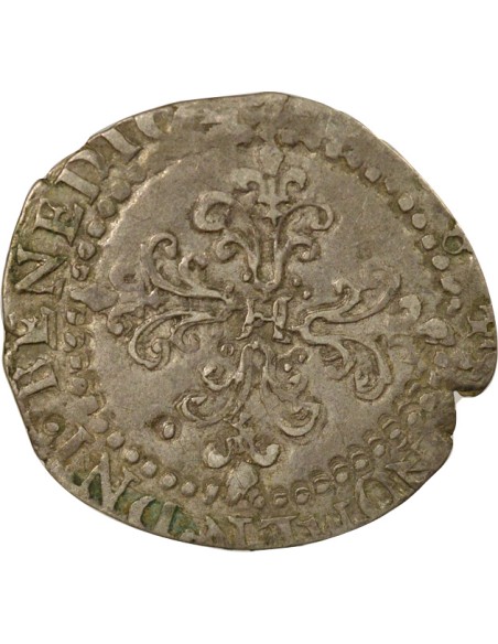 Henri III au Col Plat 1/4 franc Argent 1576-1590 I Limoges