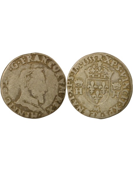 Henri II 5e Type 1/2 teston Argent 1553 M Toulouse