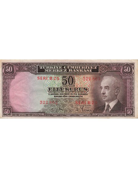 Turquie 50 Kurus - Ismet Inonu - ND - P.133 50 kurush