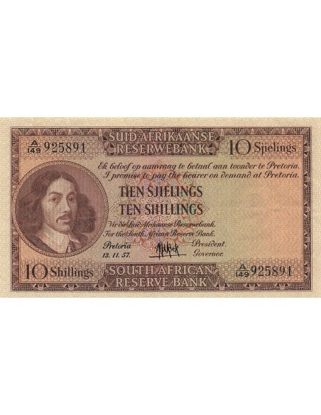 Afrique du Sud 10 Shillings - 13-11-1957 - P.91 10 shillings 1957