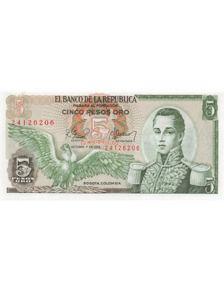 Colombie 5 Pesos Oro - 01-10-1978 - P.406f 5 pesos oro 1978