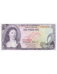 Colombie 2 Pesos Oro - 01-01-1973 - P.413a 2 pesos oro 1973