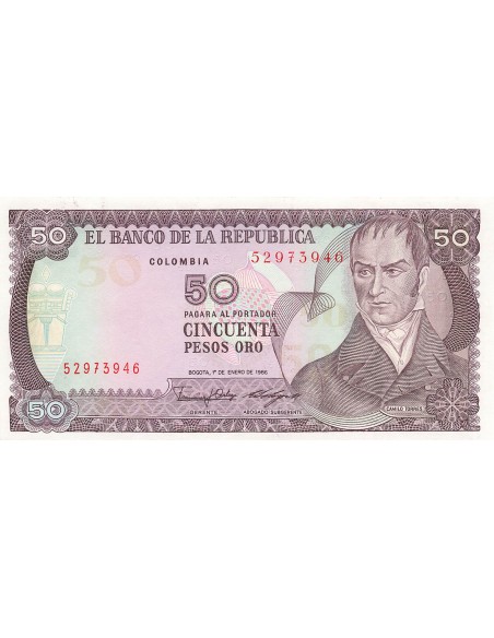 Colombie 50 Pesos Oro - 01-01-1986 - P.425b 50 pesos oro 1986