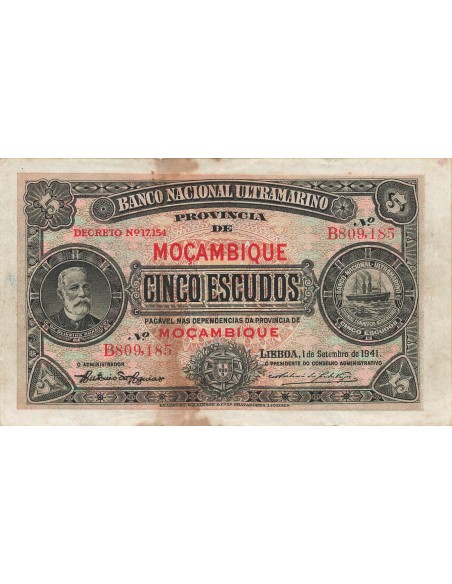 Mozambique 5 Escudos - 01-09-1941 - P.83a 5 escudos 1941
