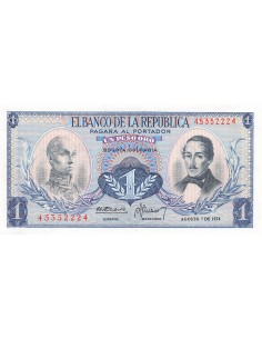 Colombie 1 Peso Oro - 07-08-1974 - P.404e 1 peso oro 1974