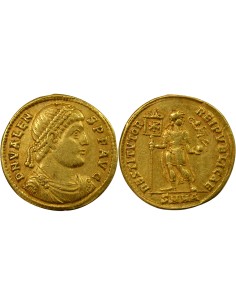 Rome Empire Valens Empereur debout 1 solidus Or 364 Héraclée