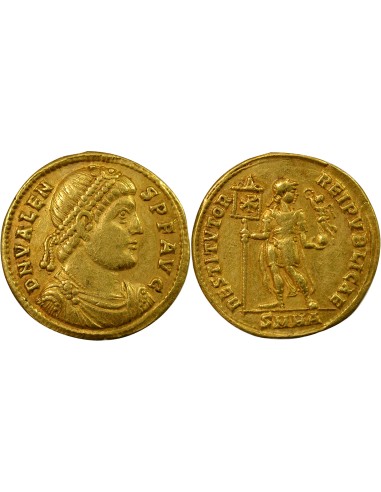 Rome Empire Valens Empereur debout 1 solidus Or 364 Héraclée