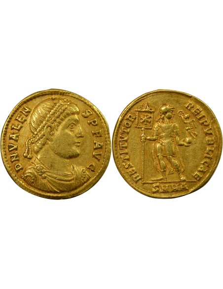 Rome Empire Valens Empereur debout 1 solidus Or 364 Héraclée