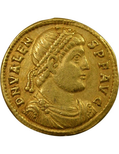 Rome Empire Valens Empereur debout 1 solidus Or 364 Héraclée
