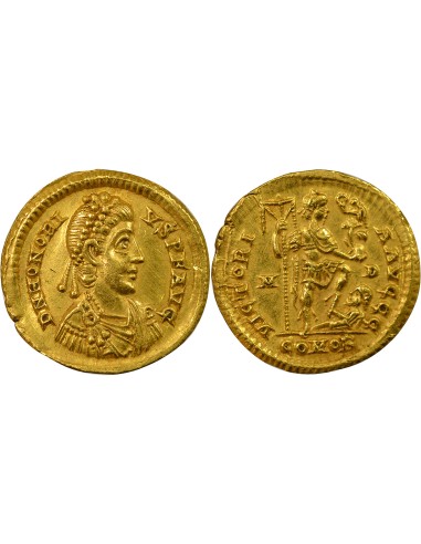 Rome Empire Honorius Empereur & Captif 1 solidus Or 397-402 M Milan
