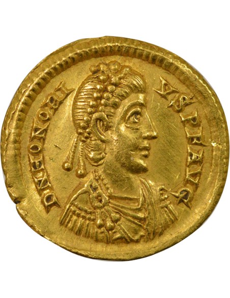 Rome Empire Honorius Empereur & Captif 1 solidus Or 397-402 M Milan