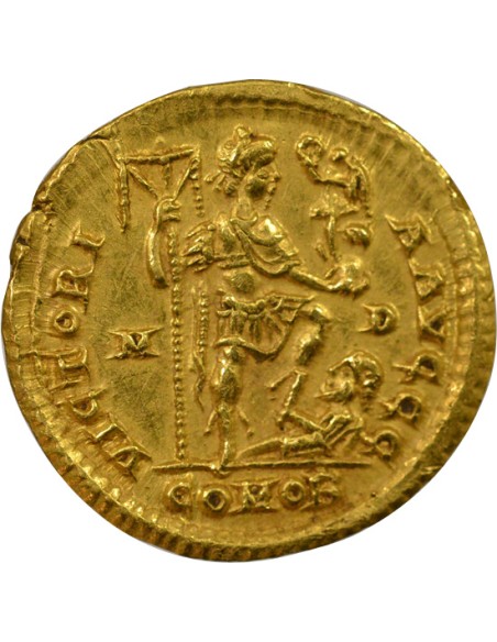 Rome Empire Honorius Empereur & Captif 1 solidus Or 397-402 M Milan