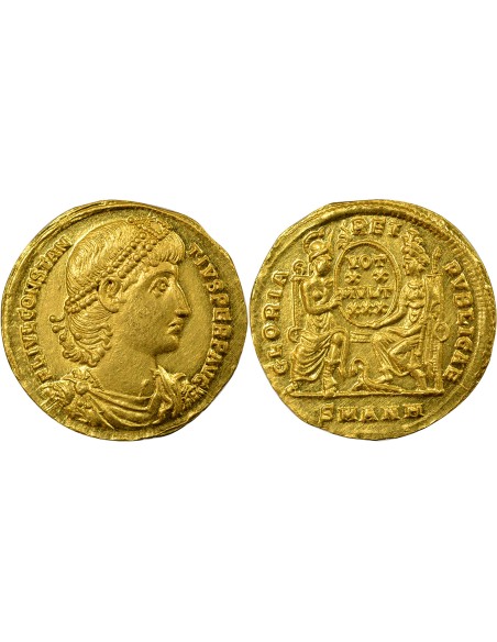 Rome Empire Constance II Rome & Constantinople 1 solidus Or 347-355 Antioche