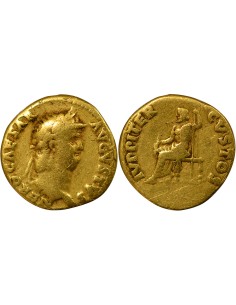 Rome Empire Néron Jupiter Assis 1 aureus Or 64-65 R Rome