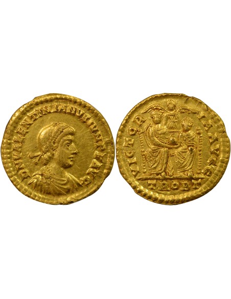 Rome Empire Valentinien II Valens & Gratien 1 solidus Or 375-378 Trèves