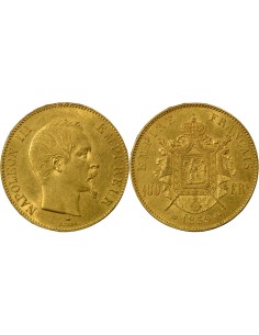Napoléon III Tête nue 100 francs Or 1859 BB Strasbourg