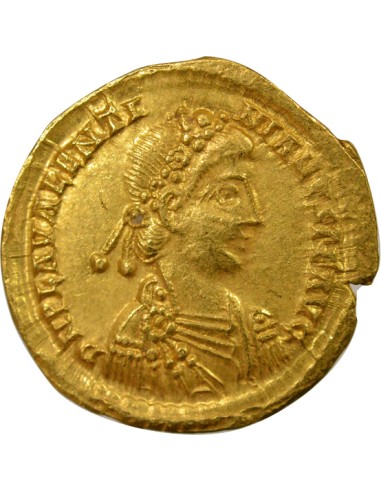 Rome Empire Valentinien II Empereur debout 1 solidus Or 430-445 Ravenna