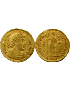 Rome Empire Valentinien Ier Empereur debout 1 solidus Or 347-355 Antioche