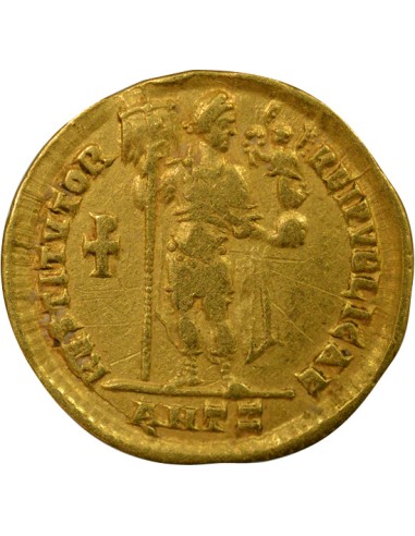 Rome Empire Valentinien Ier Empereur debout 1 solidus Or 347-355 Antioche